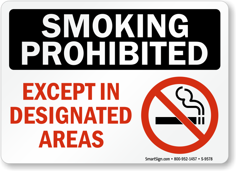 No Smoking Labels - Smoking Prohibited, SKU: S-9578