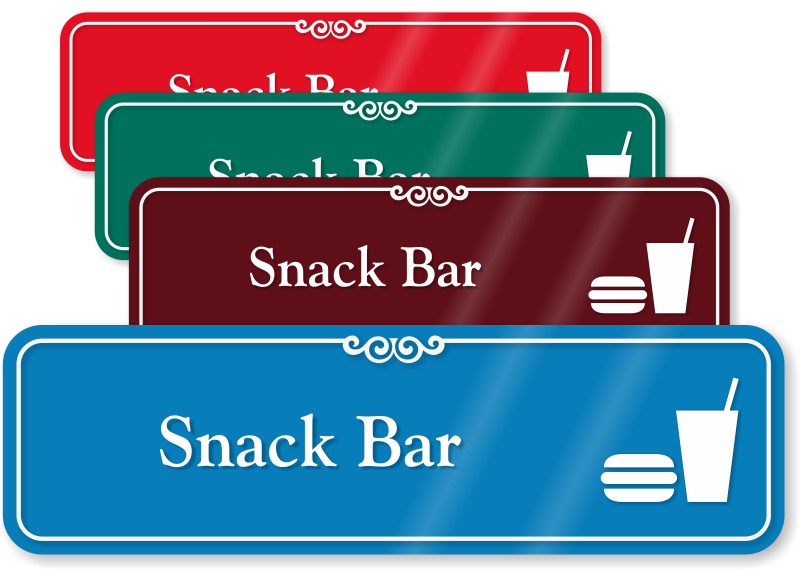 Snack Bar Signs Snack Bar Door Signs   Snack Bar Symbol Showcase Sign Se 6740 