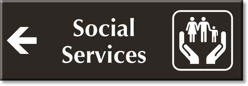 social services left sign se 6458 l