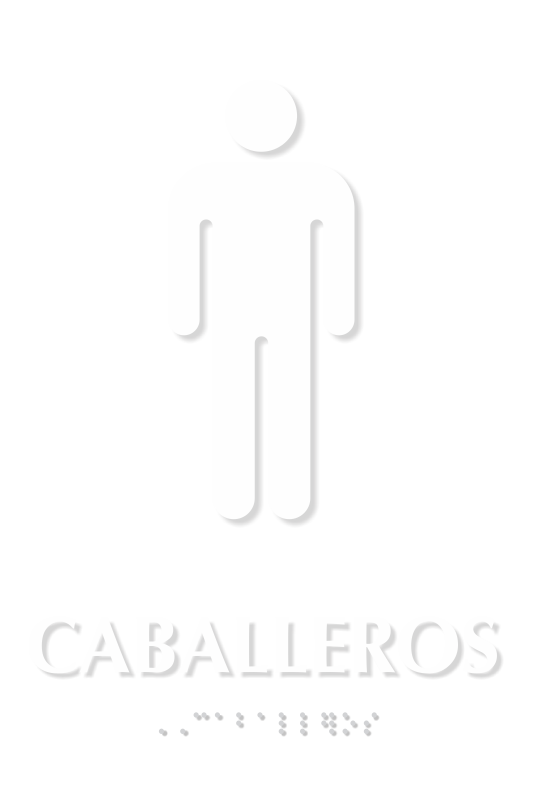 Caballeros Spanish Male Restroom Braille Sign