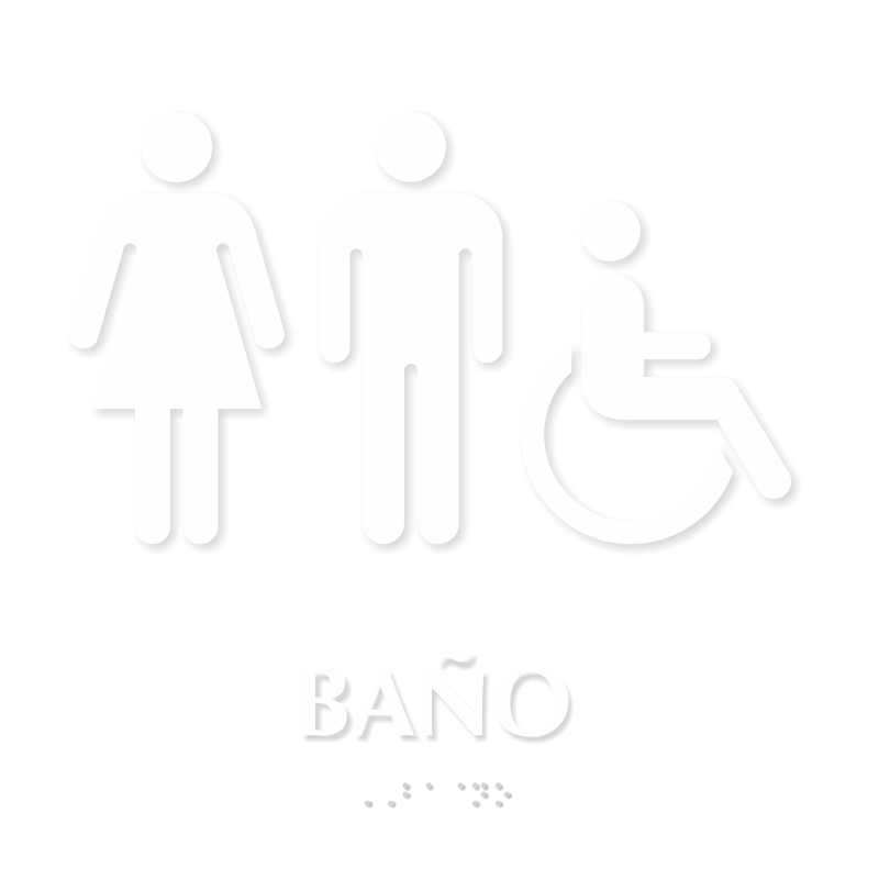 Bano Spanish Braille Restroom Sign