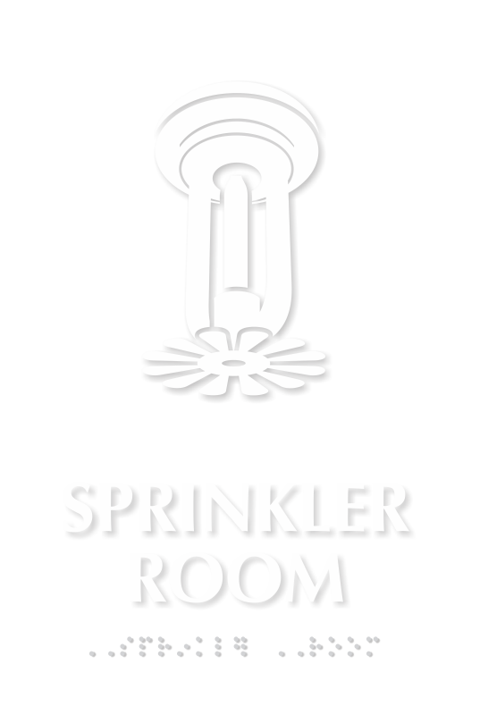 Sprinkler Room Symbol TactileTouch™ Sign with Braille