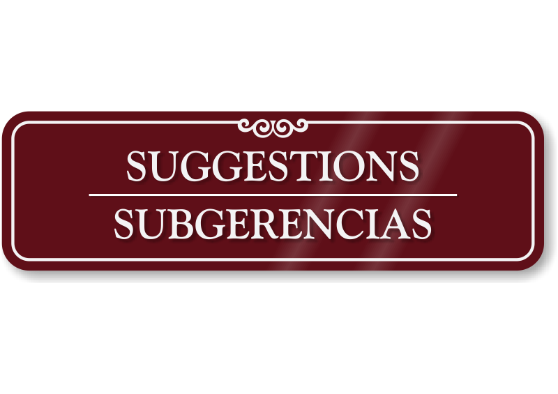 Suggestions Bilingual ShowCase Sign