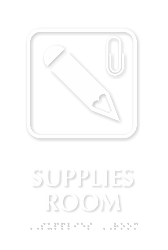 Supplies Room TactileTouch™ Sign with Braille