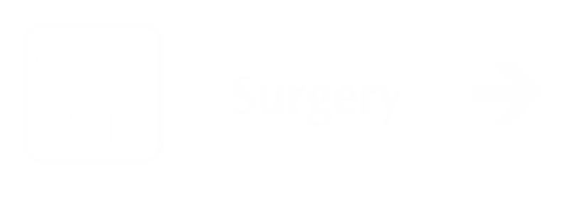 Surgery Engraved Sign with Right Arrow Symbol