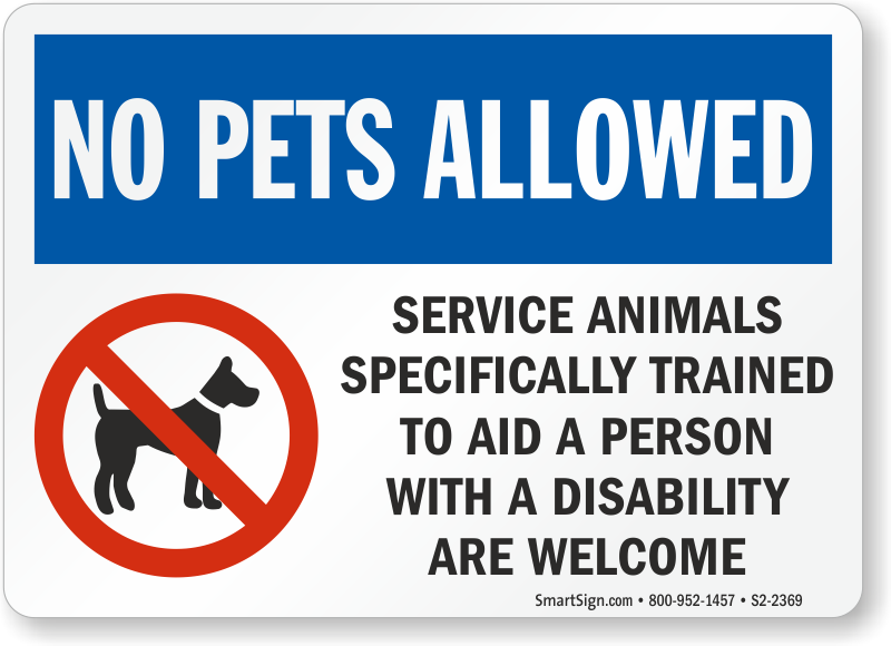 Service Animal Signs