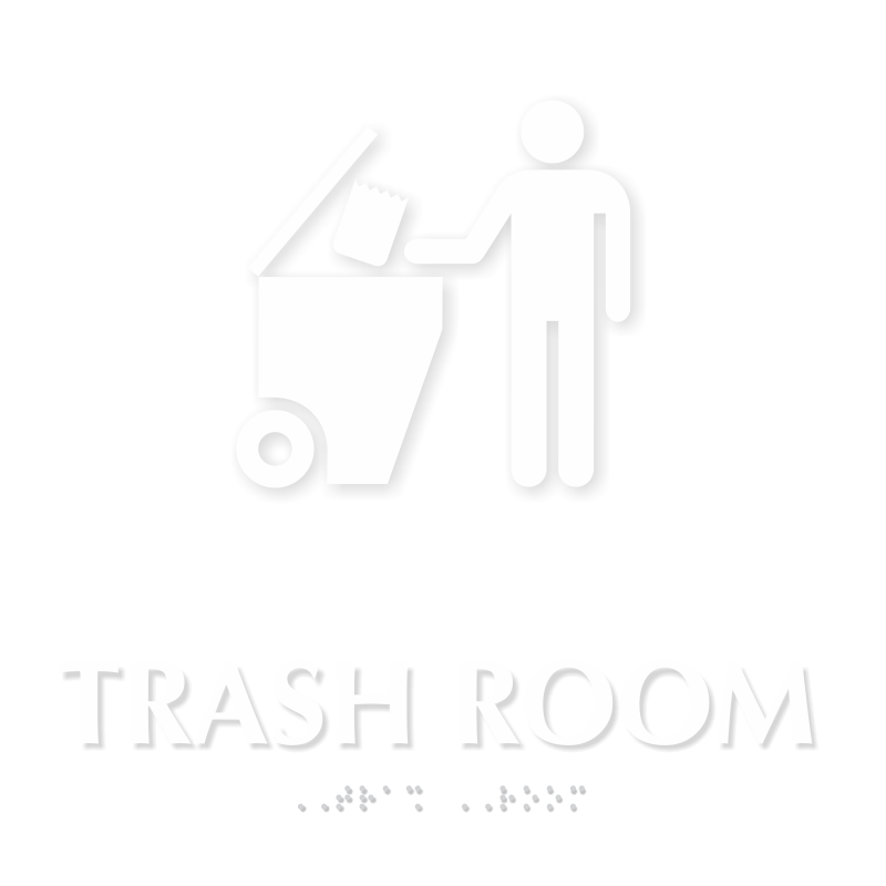 TactileTouch™ Trash Room Symbol Sign with Braille