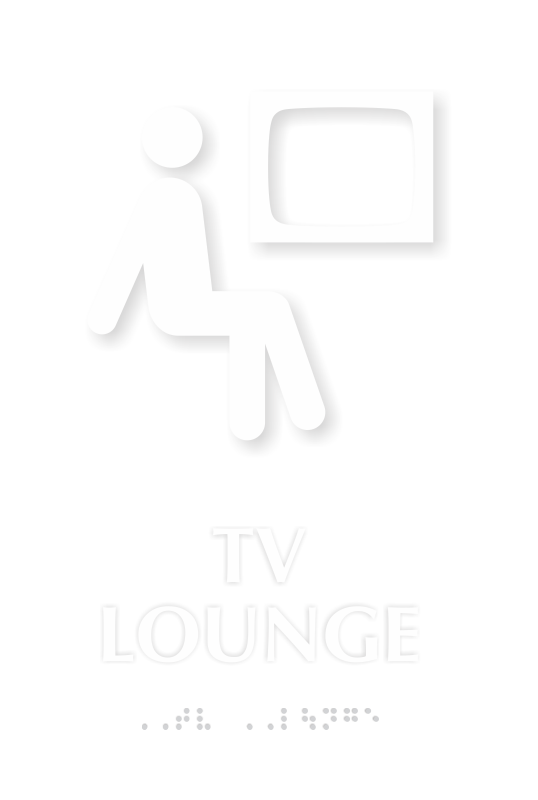 TV Lounge TactileTouch Braille Sign