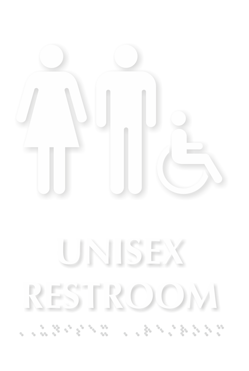 Unisex Handicap Restroom TactileTouch Braille Sign