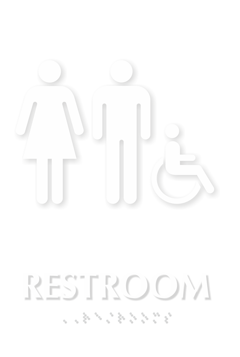 Unisex Handicap Restroom TactileTouch Braille Sign