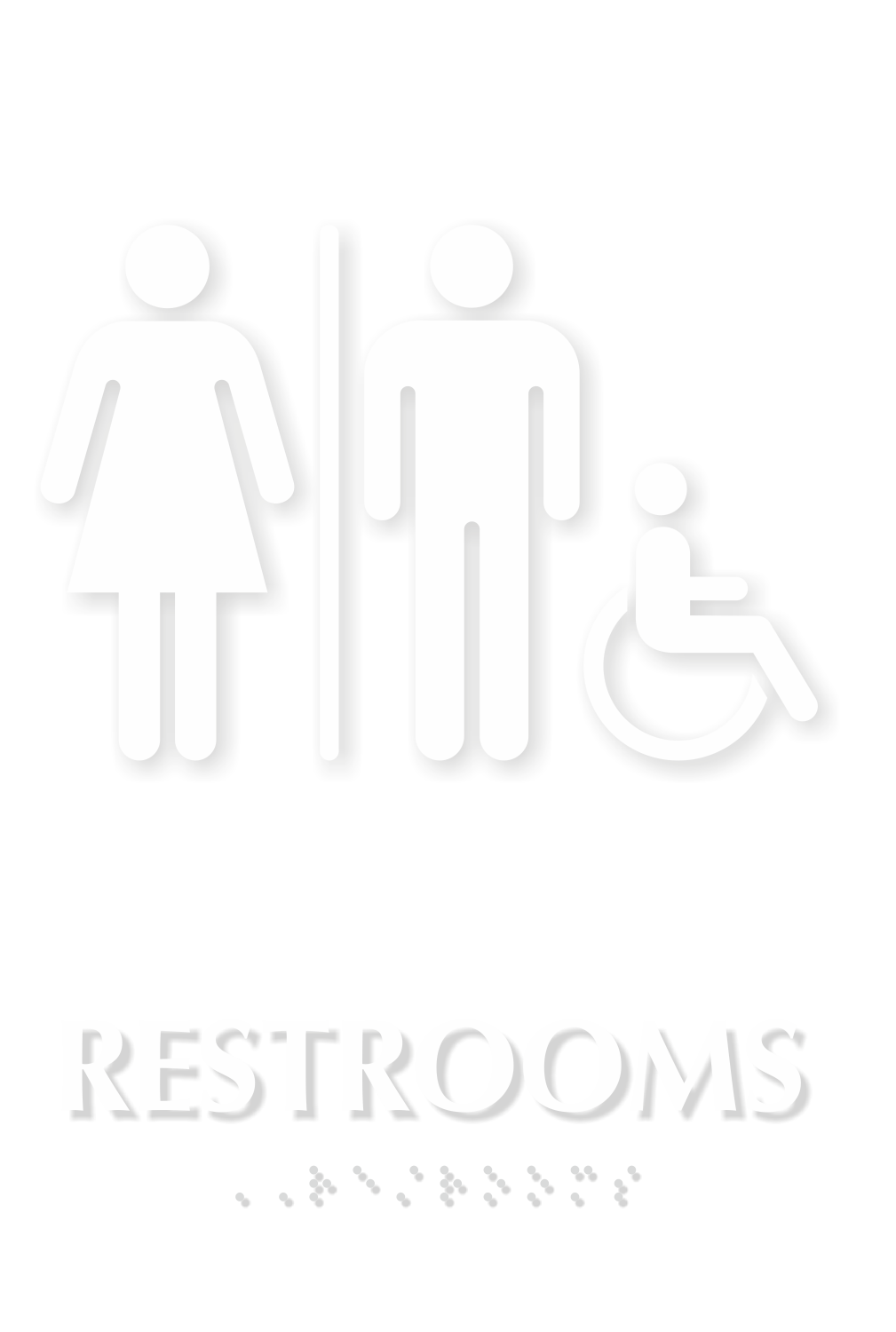 Unisex Handicap Restrooms TactileTouch Braille Sign