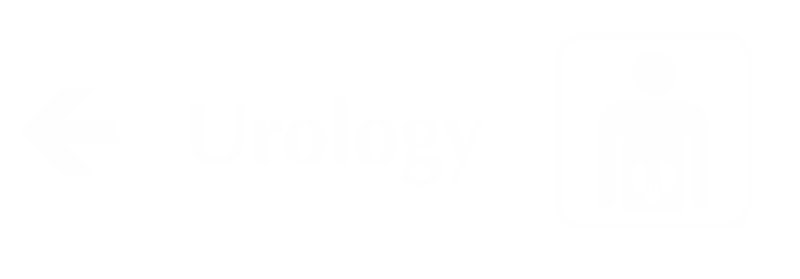 Urology Engraved Sign, Kidney and Left Arrow Symbol