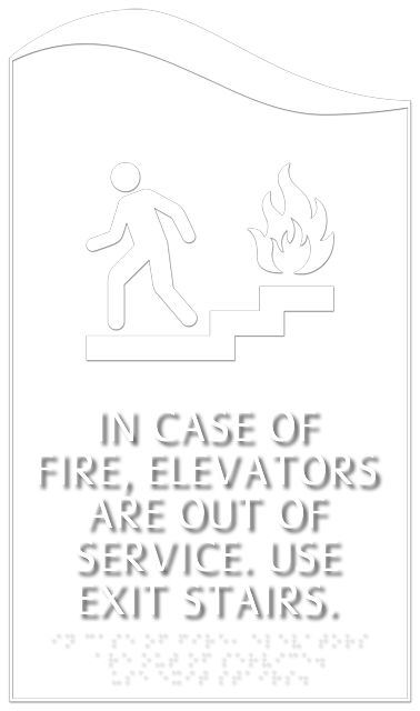 In Case of Fire - Use Stairs Sign