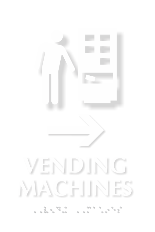 Vending Machines Right Arrow Symbol Sign with Braille