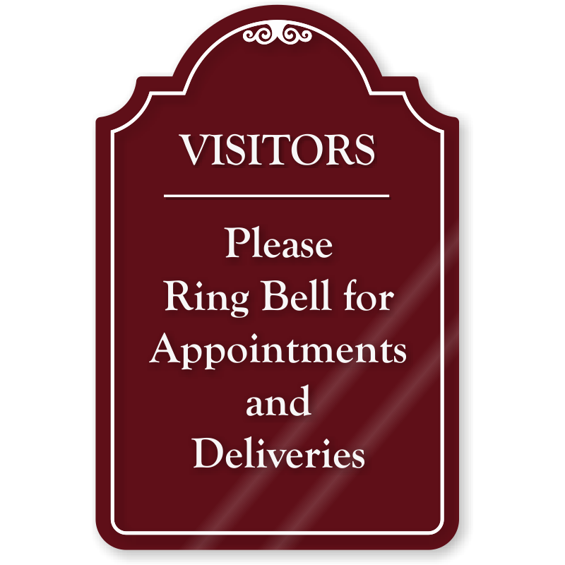 Visitors Please Ring Bell ShowCase Sign, SKU: SE-7036 visitors-please-ring-bell-showcase-sign-sku-se-7036
