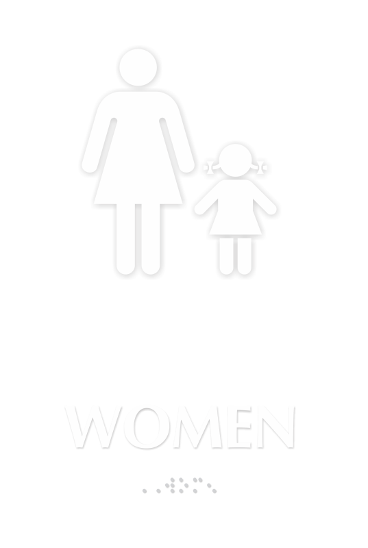 Women Braille Sign with Woman and Girl Symbol