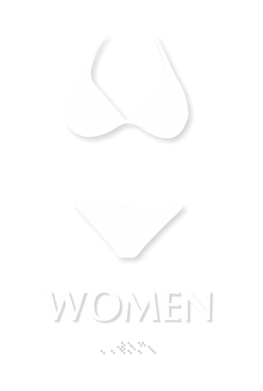 Bikini Women Braille Restroom Sign