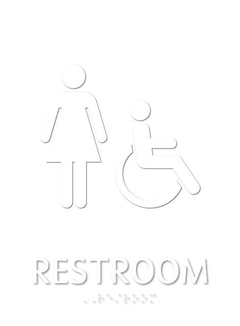 Restroom, Women/Handicapped, 11.375 in. x 8.375 in. Sign