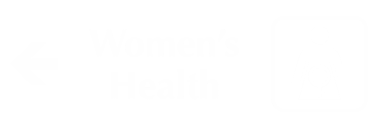 Women's Health Engraved Sign with Left Arrow Symbol