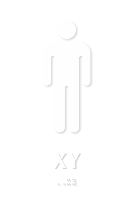 XX Men Braille Restroom Sign