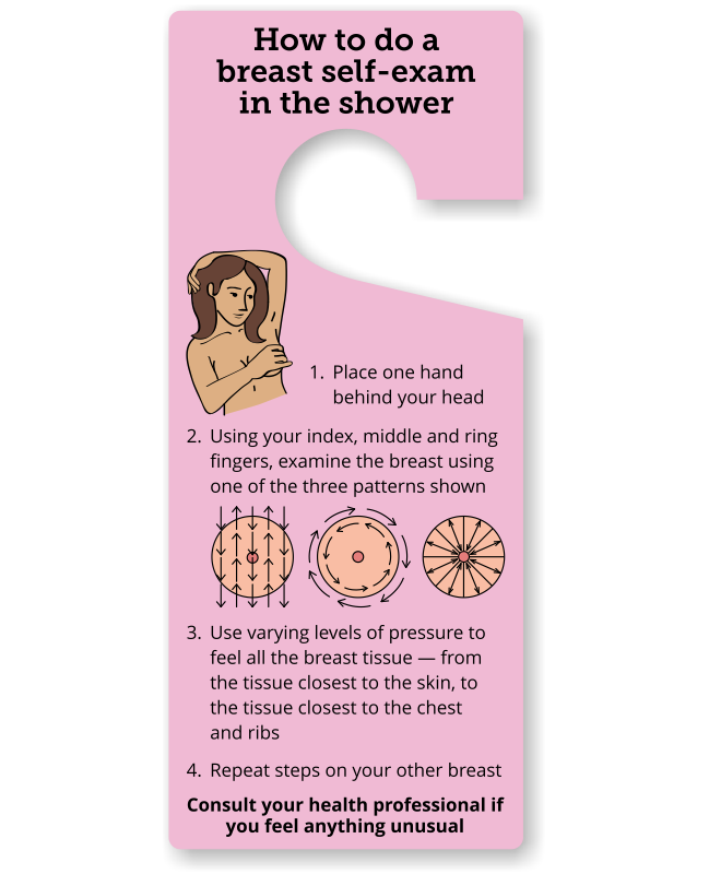 How To Do Breast Self-Examination in Shower Hang Tag