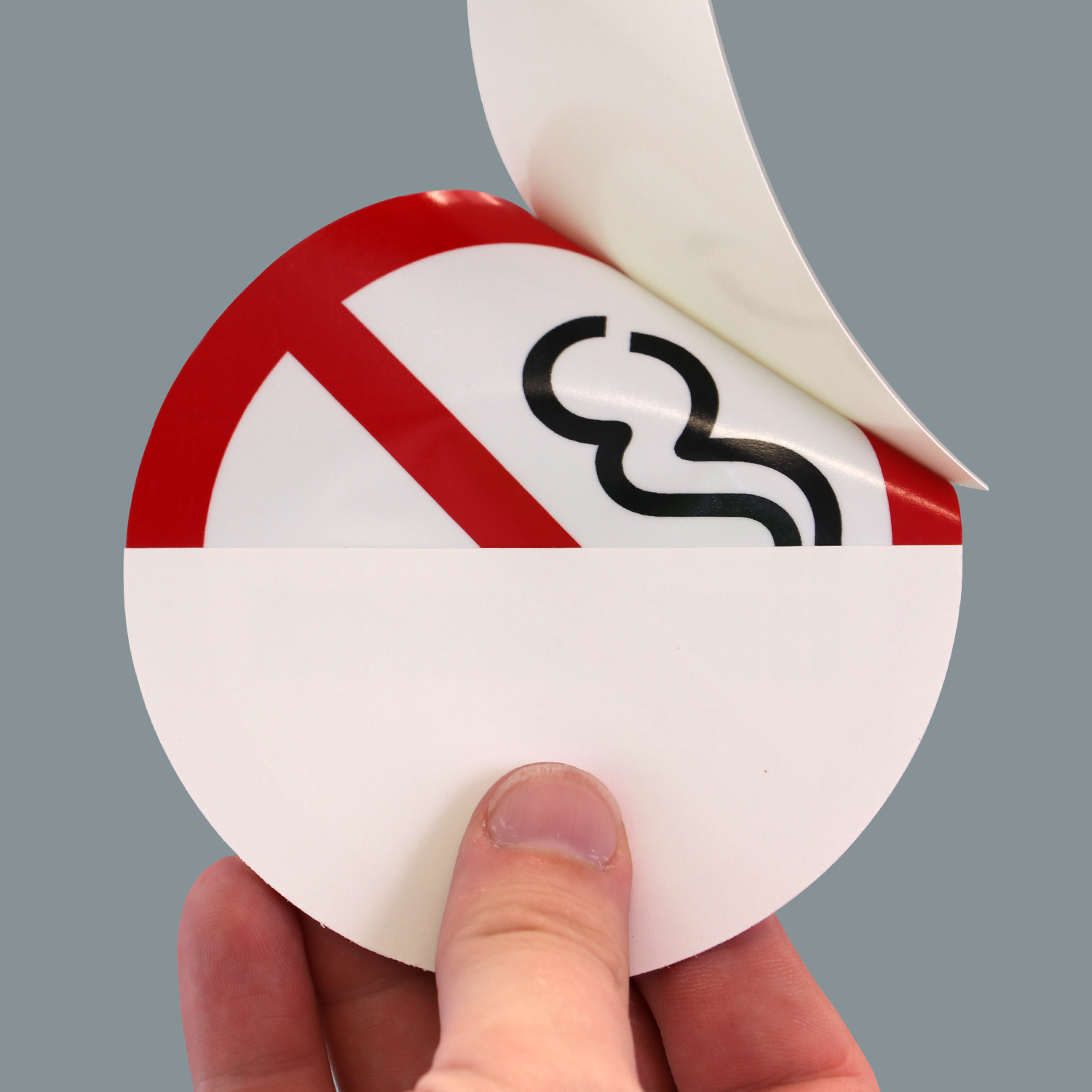 NO NON SMOKING 2-SIDED VINYL DECAL STICKER SIGN 5 1/2" X 5" 