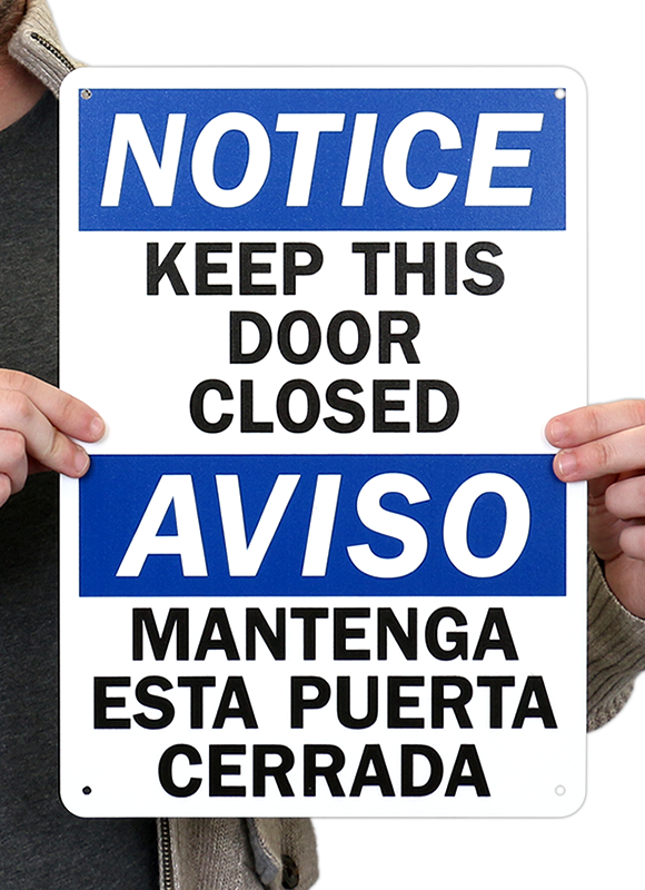 bilingual-notice-keep-this-door-closed-sign-sku-s-0978