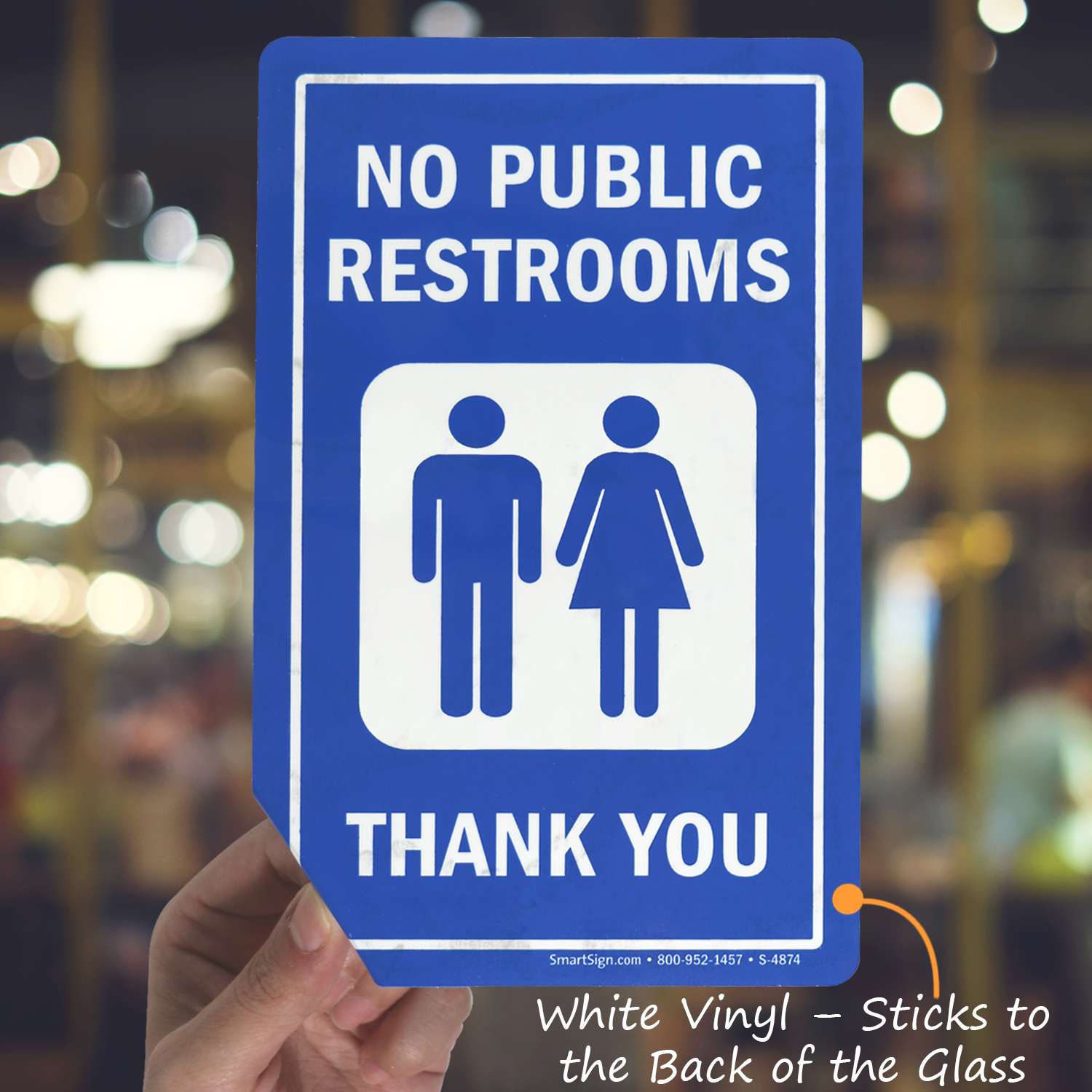 Vinyl Sticker Door Wall Window Restroom Sign No Public Restrooms Thank You 
