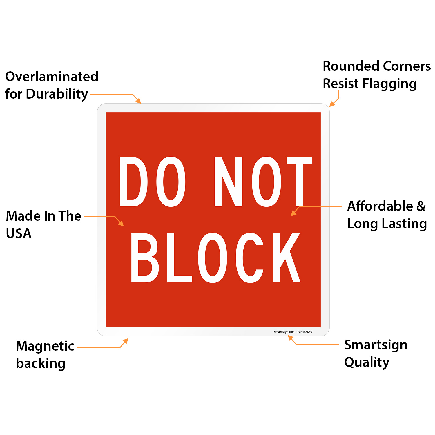 thumbnail image 2 of Custom "Do Not Block Garage" Sign - Metal Magnetic Decal, Easy Mount, No Parking Reminder 2 of 4