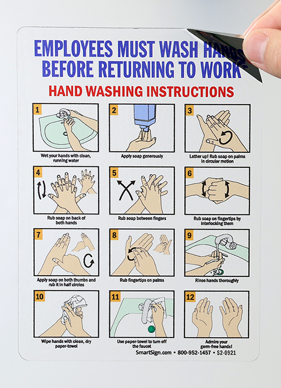 Employees Must Wash Hands, Hand Washing Instructions Sign, SKU: S2-0921