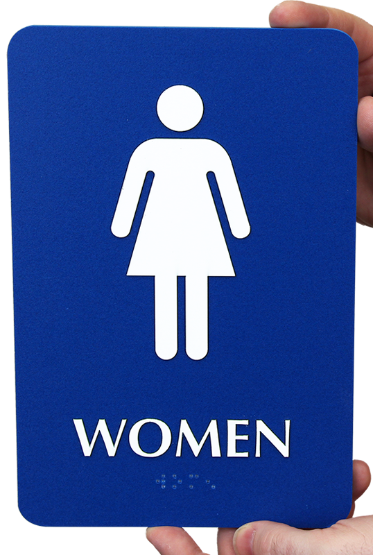 Female Braille Restroom Sign With Female Pictogram, SKU: SE-5776