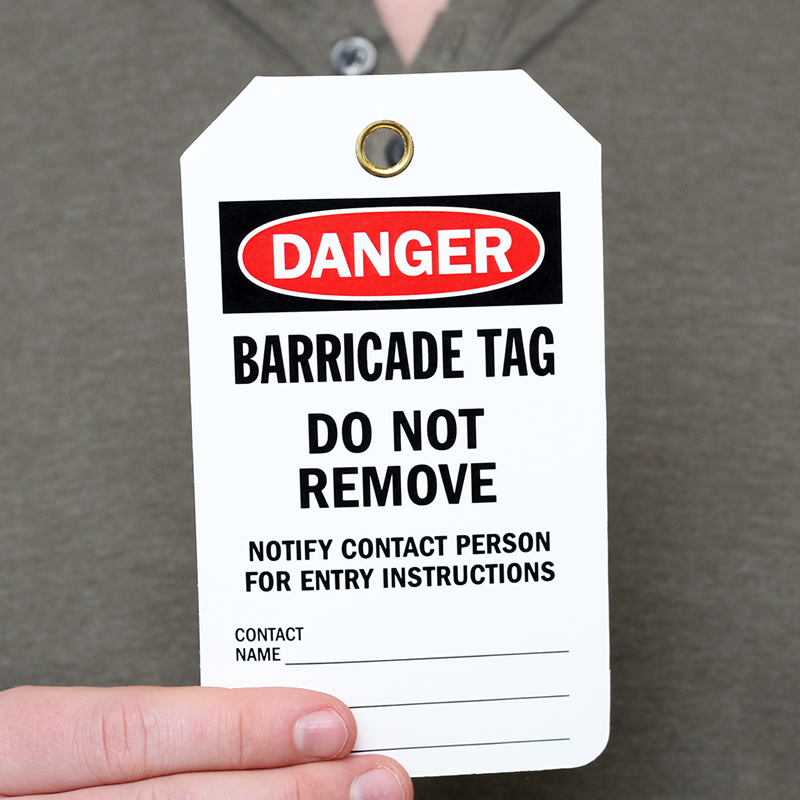 2 Sided Barricade OSHA Danger  Status  Tag SKU TG 0652