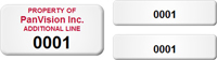 Custom Numbered Multipart 3 in 1 Asset Tag