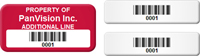 Custom Colored Multipart 3 in 1 Barcode Asset Tag