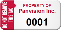Custom Do Not Remove Asset Numbering Tag