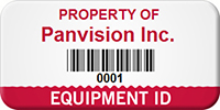Personalized Company Name Barcode Numbering Asset Tag