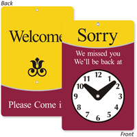 Sorry We Missed You Be Back Clock Sign