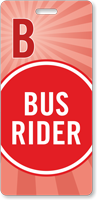 Bus Rider Pass Backpack Tag for Schools