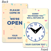 Custom Come In We Are Open Be Back Clock Sign