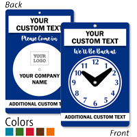 Custom Reversible Please Come In Be Back Clock Sign