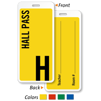 2 Sided School Student Hall Pass ID