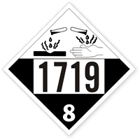 Caustic Alkalis Liquids Placard