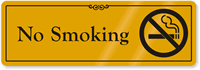 No Smoking Door Sign - Gold Anodized Aluminum