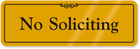 No Soliciting Gold DiamondPlate™ Door Sign