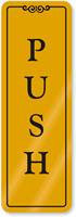 Push Gold DiamondPlate™ Door Sign