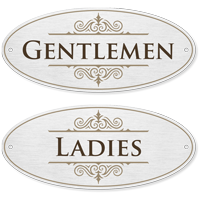 Gentlemen and Ladies DiamondPlate™ Door Sign Kit