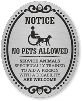 Notice No Pets Allowed DiamondPlate Door Sign