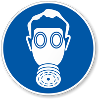 Wear Breathing Apparatus Military Hazard Symbol Label