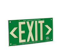 Green background wording EXIT