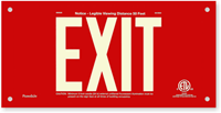 Red Panel Aluminum EXIT Sign 7 in. letters